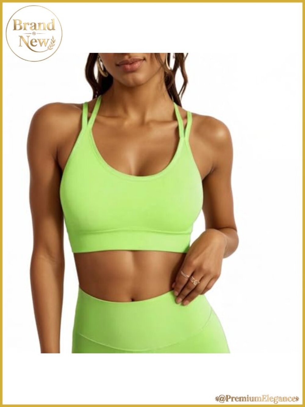 Women's Two-Piece Fitness Set Seamless Cross Back Tank & High Waist Leggings